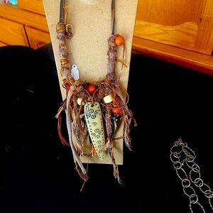 Bohemian Beaded Necklace with Earthy Tones